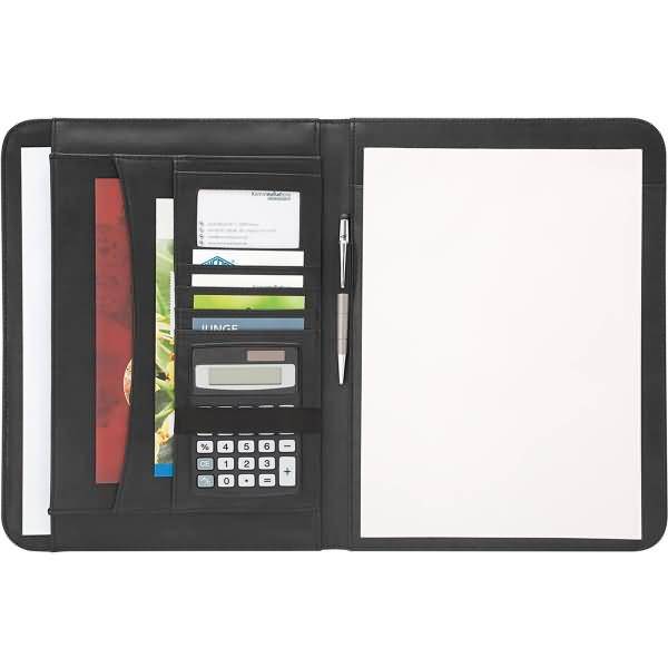 Schreibmappe Accento A4 mit Block schwarz