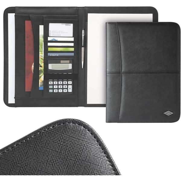 Schreibmappe Accento A4 mit Block schwarz