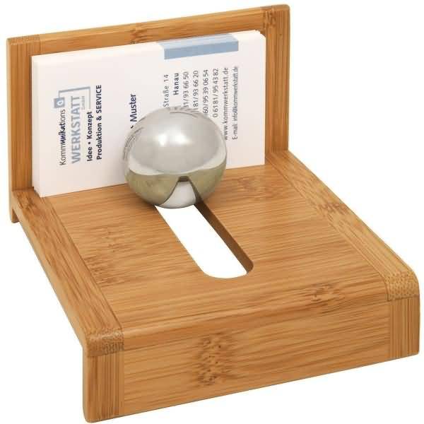 Visitenkartenhalter Bambus braun
