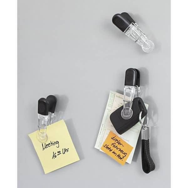 Magnetklemmer Set Glossy glasklar/schwarz VE=4 Stück