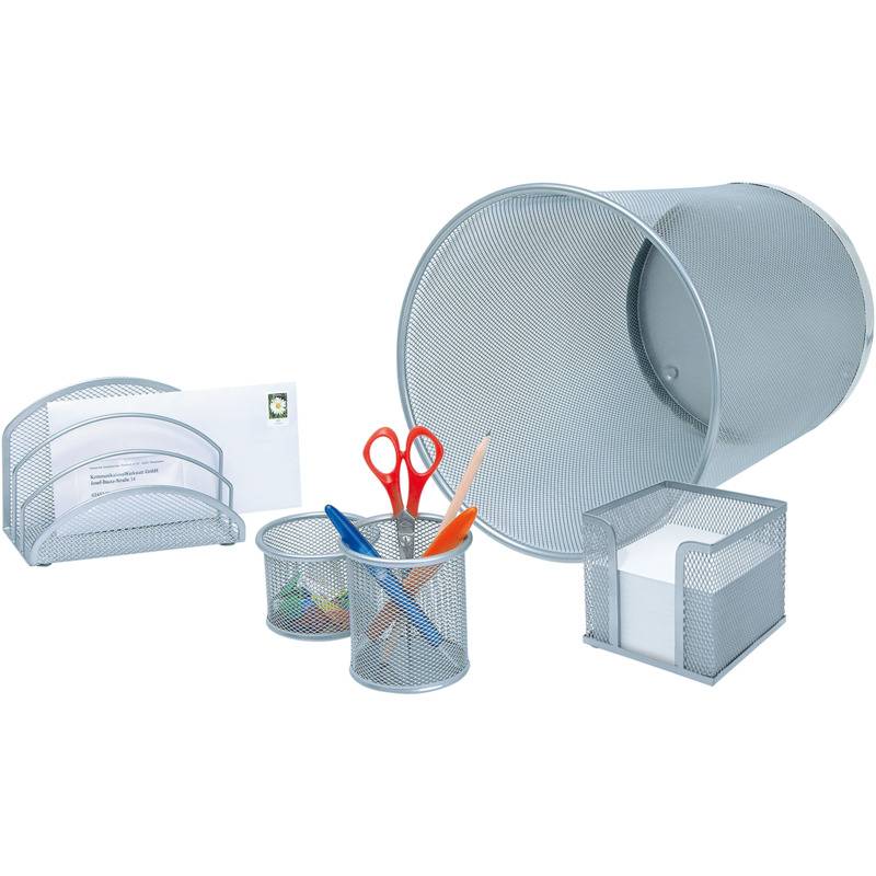 WEDO Schreibtisch-Set Office, aus Drahtmetall, silber