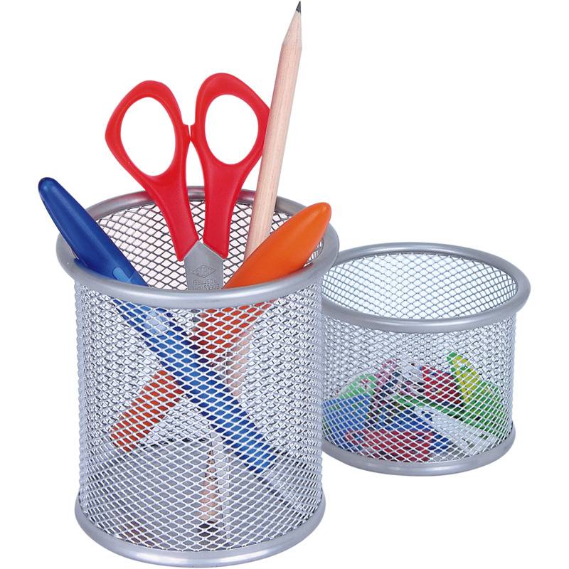WEDO Stifteköcher-Set Office, aus Drahtmetall, silber
