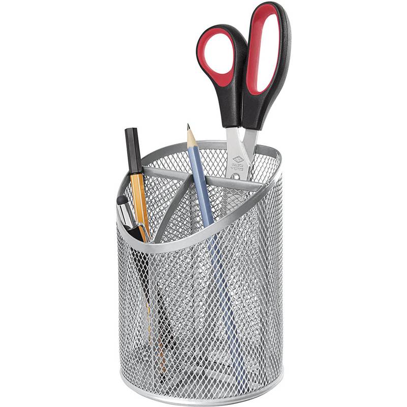 WEDO Stifteköcher Office, aus Drahtmetall, 3 Fächer, silber