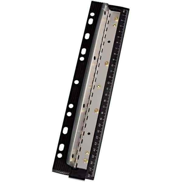 Taschenlocher Business 4-fach-Lochung schwarz Metall mit Lineal