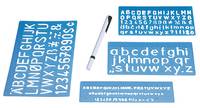 WEDO 70 12 - Bürokleinmaterial - 2x20 mm - Blau - 4er - Stencil Set with Pen