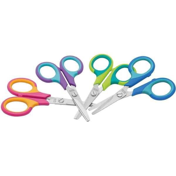 Bastelschere Soft-Kid rund 11,5cm farbig sortiert