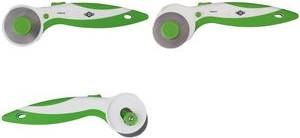 WEDO Rollmesser Comfortline mit Klingenschutz,apfelgrün/weiß komfortable Soft-Griffzone, für Rechts- & Linkshänder um