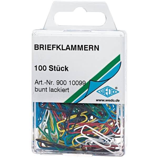 Büroklammern farbig lackiert 26mm VE=100 Stück