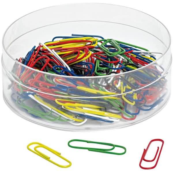 Büroklammern 27mm kunststoffummantelt VE=140 Stück farbig sortiert