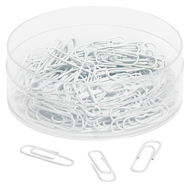 Büroklammern 27mm kunststoffummantelt VE=140 Stück weiß