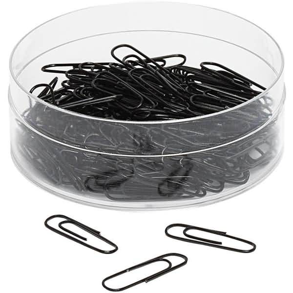 Büroklammern 27mm kunststoffummantelt VE=140 Stück schwarz