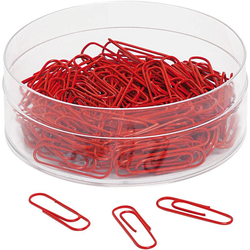 WEDO Büroklammern, kunststoffummantelt, Länge: 27 mm, rot