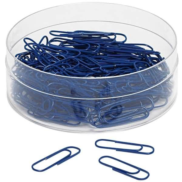 Büroklammern 27mm kunststoffummantelt VE=140 Stück blau