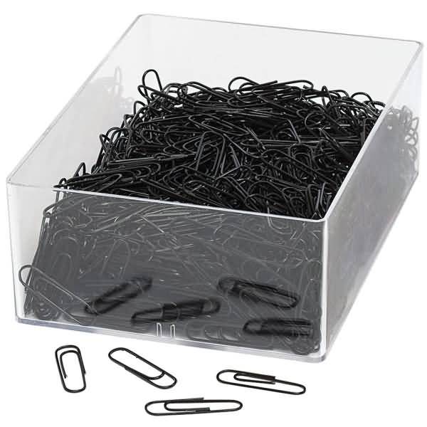 Büroklammern 27mm kunststoffummantelt VE=1000 Stück schwarz