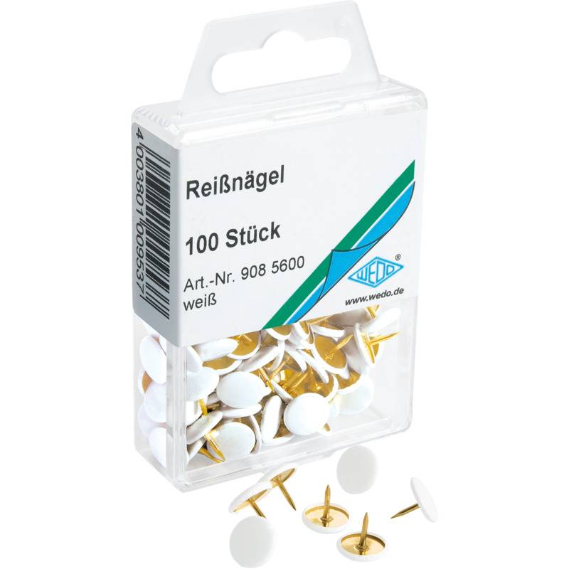 WEDO Reißnägel, kunststoffüberzogen, weiß, Kleinpackung