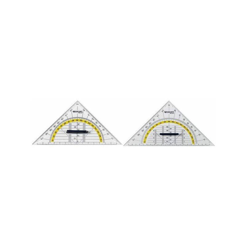 WESTCOTT Geometriedreieck, Hypotenuse: 220 mm, mit Griff