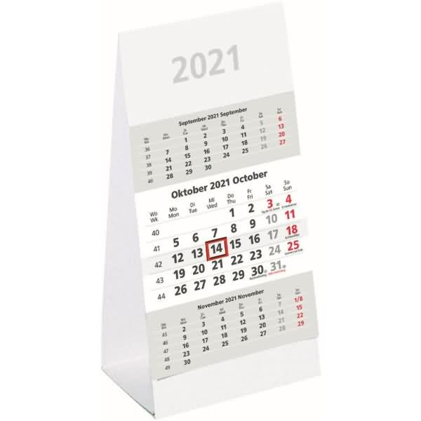 3-Monatstischkalender 9,5x19,5cm Kalendarium 2021