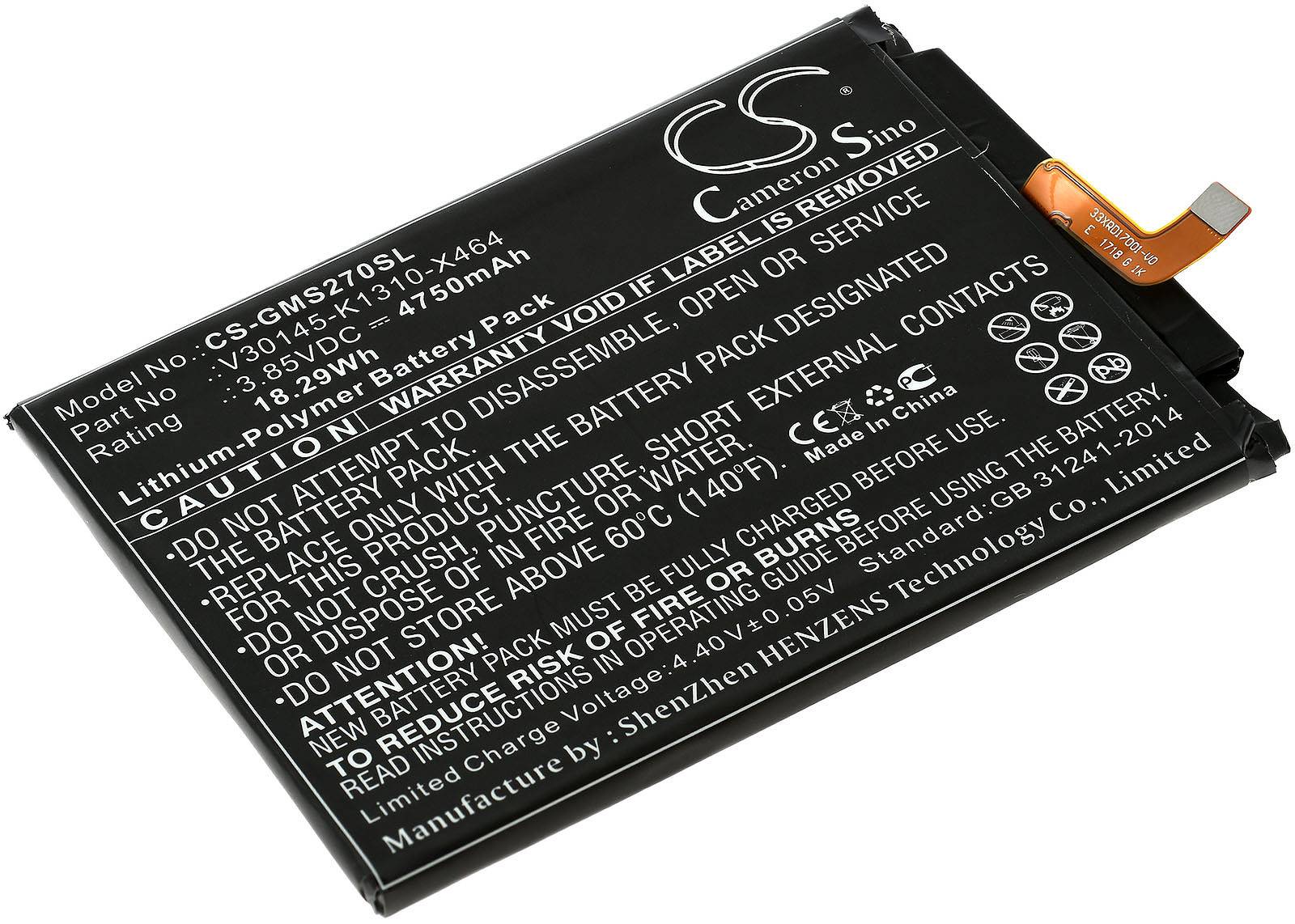 Powery Akku passend für Smartphone Gigaset GS270 / Typ V30145-K1310-X464, 3,85V, Li-Polymer