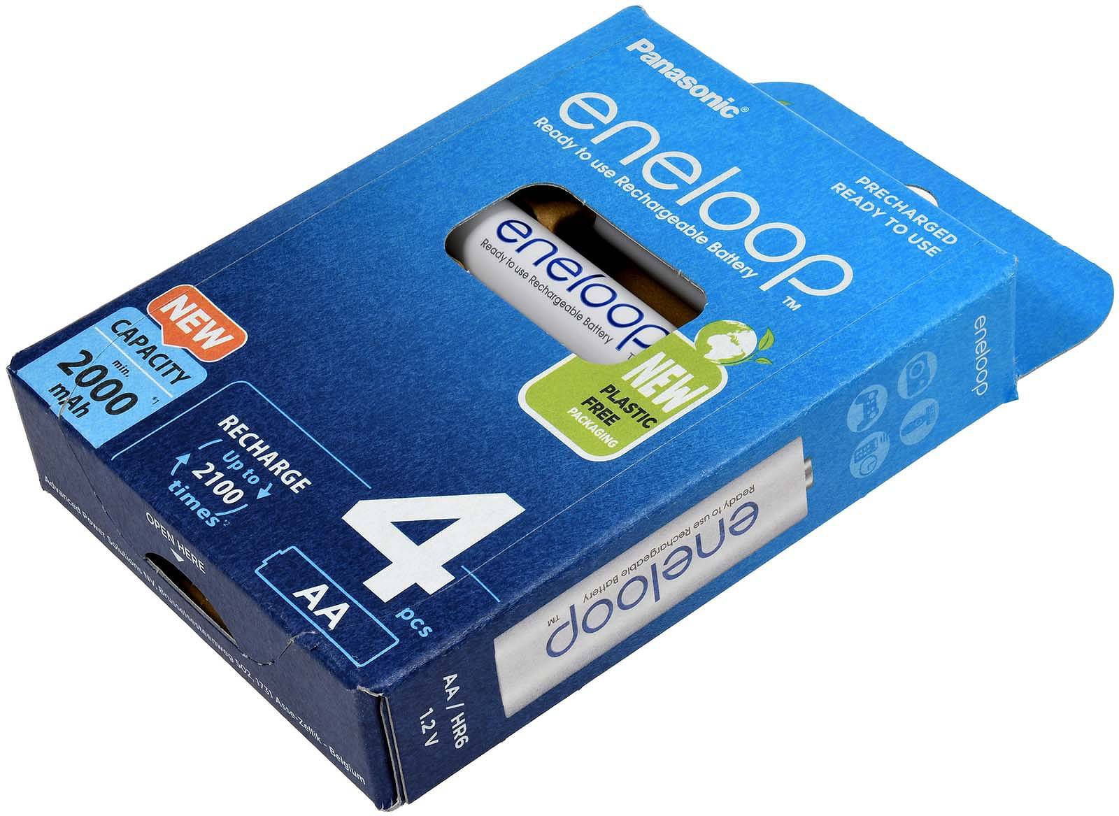 Panasonic eneloop Mignonakku AA HR6 HR-3UTGB 2000mAh NiMH 4er Pack, 4x 1,2V, NiMH