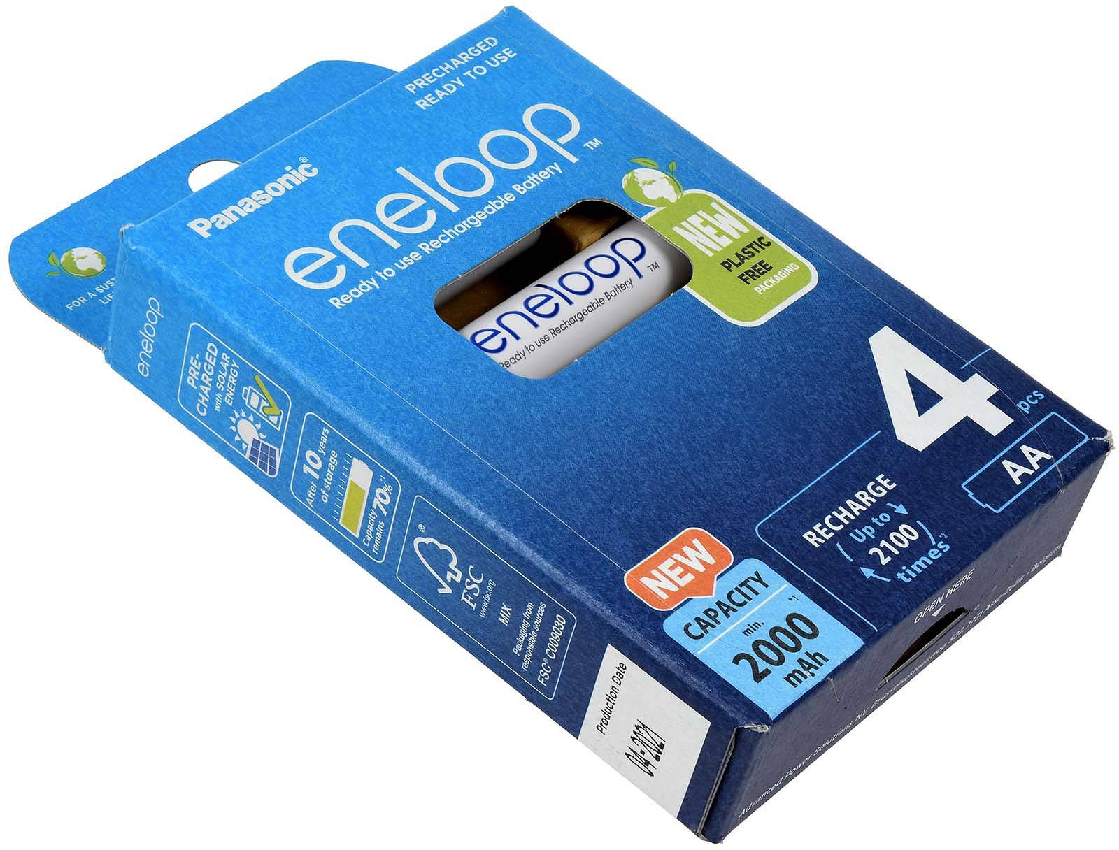 Panasonic eneloop Mignonakku AA HR6 HR-3UTGB 2000mAh NiMH 4er Pack, 4x 1,2V, NiMH