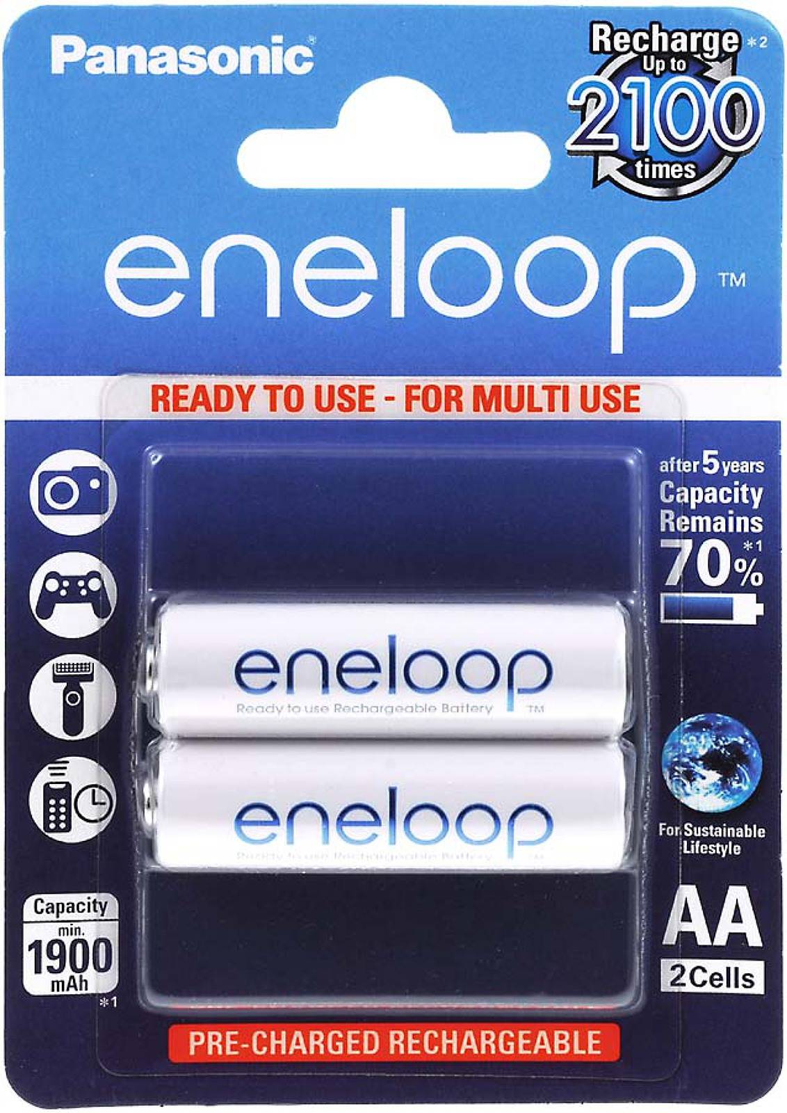 Panasonic eneloop Akku AA 2er-Blister (BK-3MCCE/2BE), 2x 1,2V, NiMH
