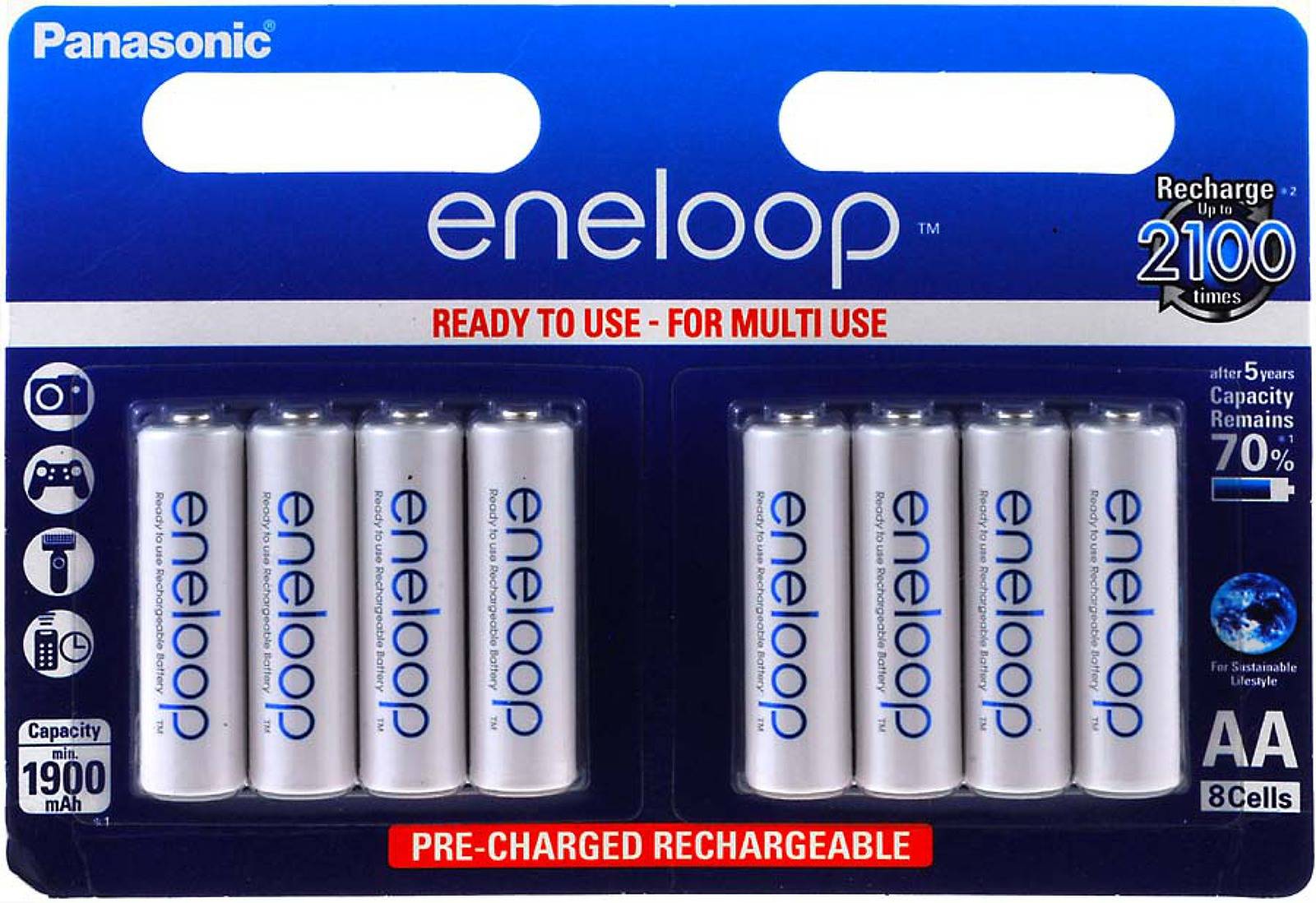 Panasonic eneloop Akku AA BK-3MCCE - 8er Blister, 1,2V, NiMH