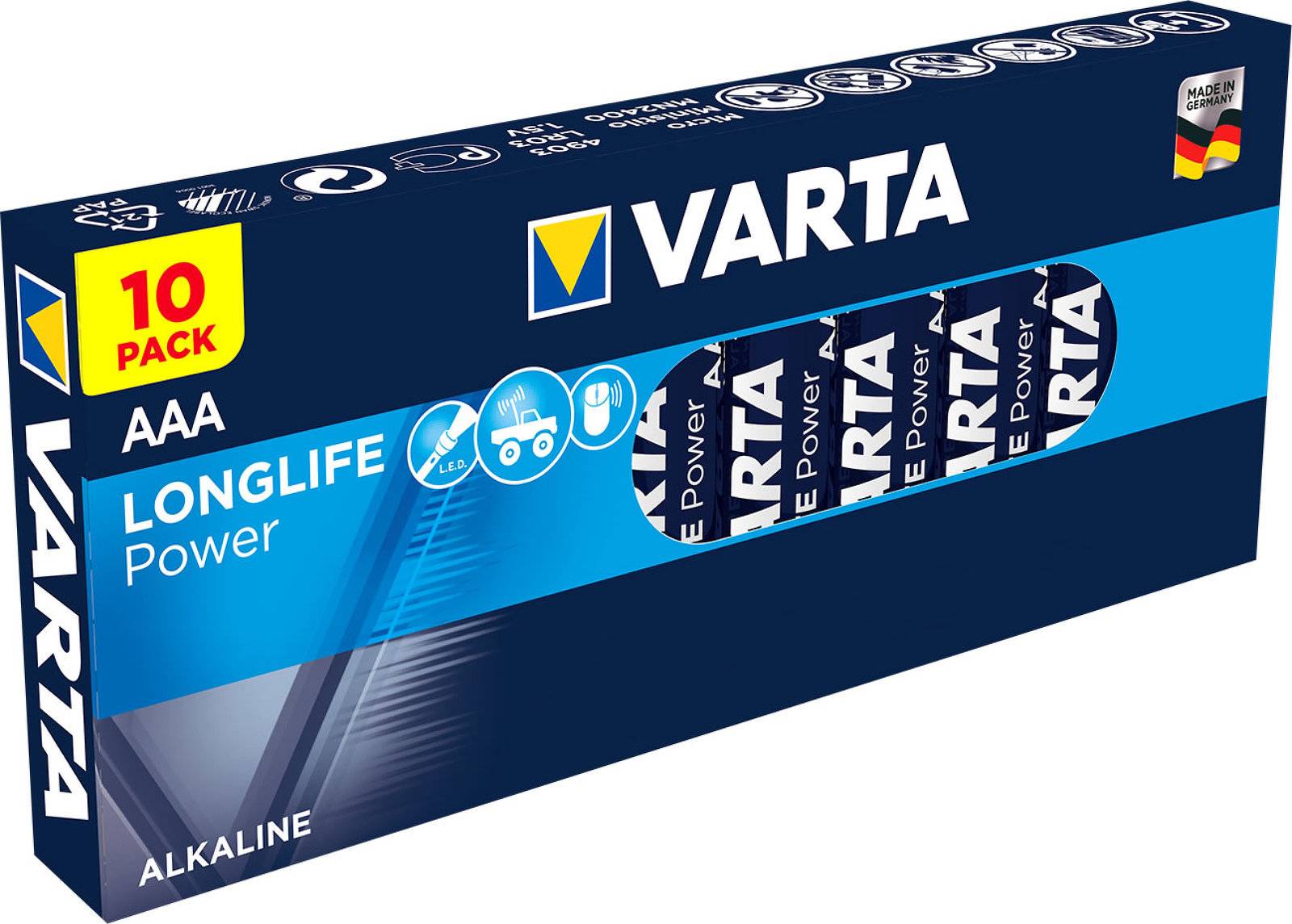 Batterie Varta 4003 Industrial Microzelle AAA 10er Packung, 1,5V, Alkaline