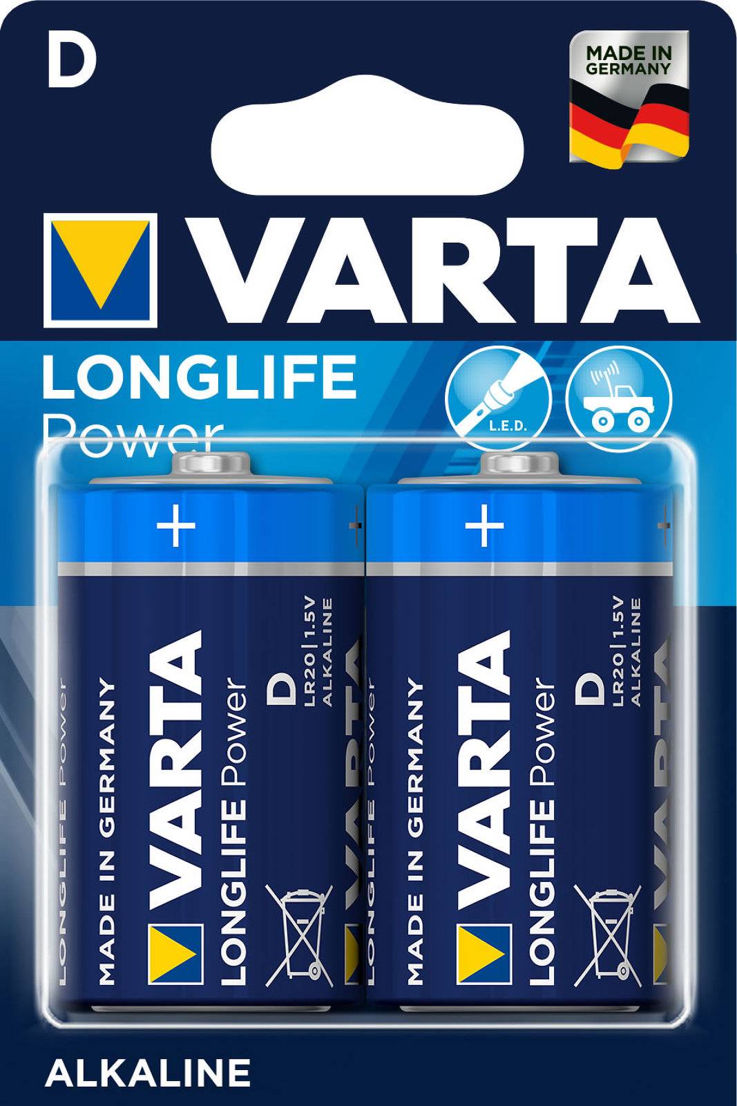 Batterie Varta 4920 Monozelle 2er Blister, 1,5V, Alkaline