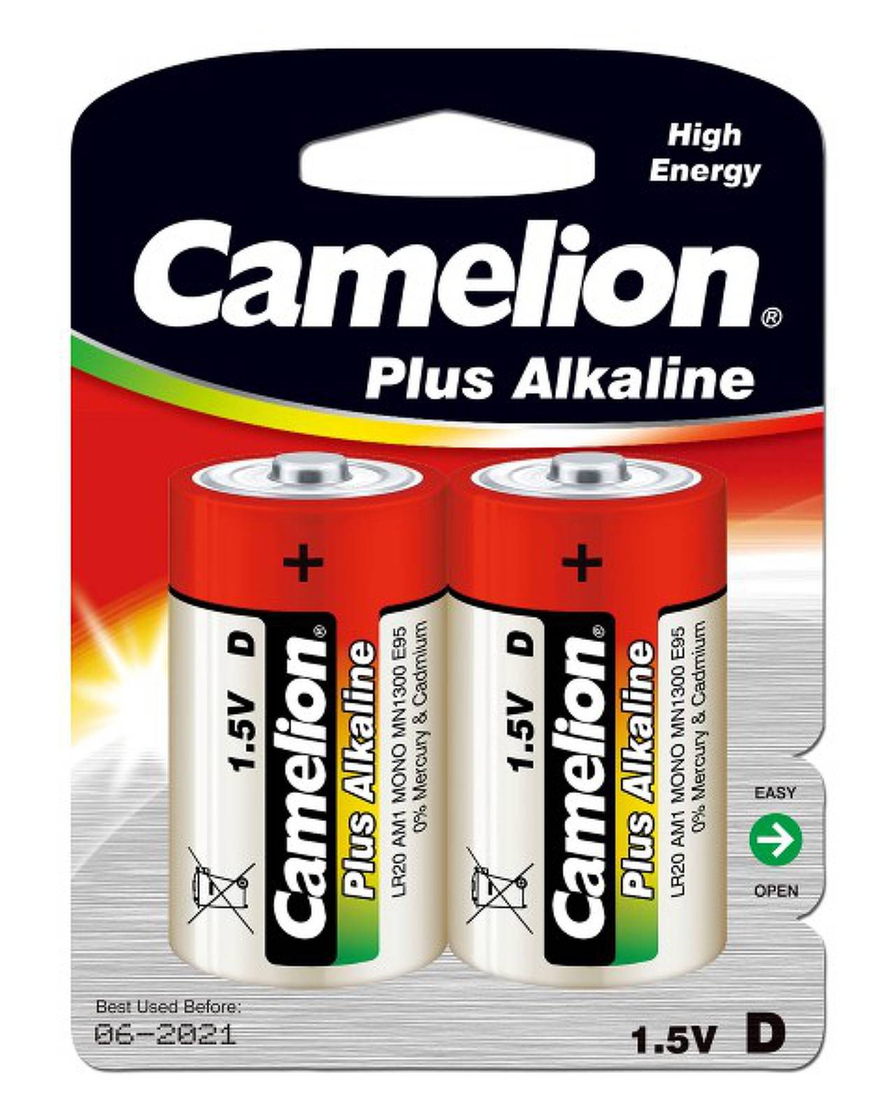 Batterie Camelion Plus Alkaline LR20 Baby D 2er Blister, 1,5V, Alkaline