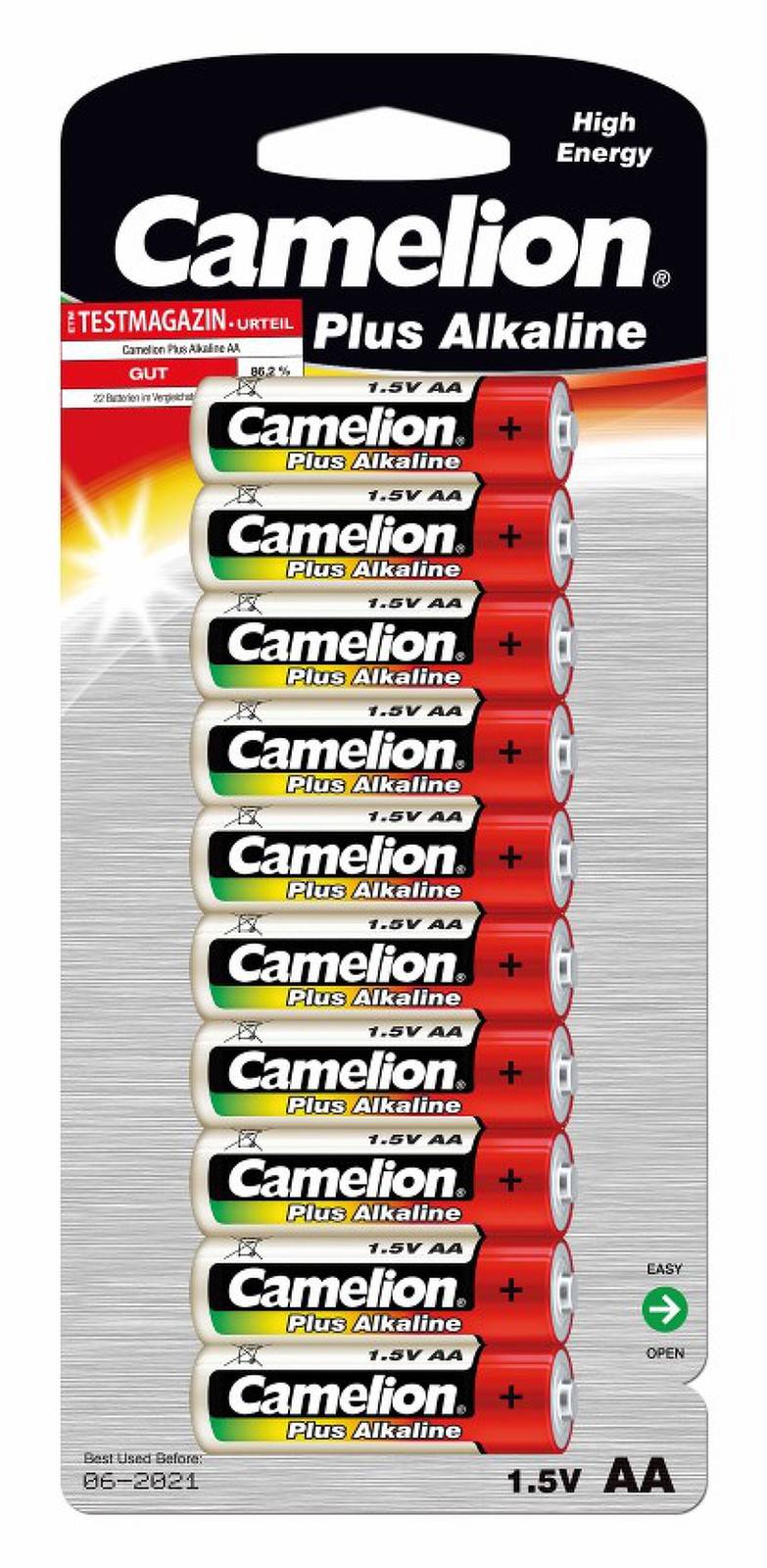 Batterie Camelion Mignon LR6 MN1500 AA AM3 Plus Alkaline 10er Blister, 1,5V, Alkaline