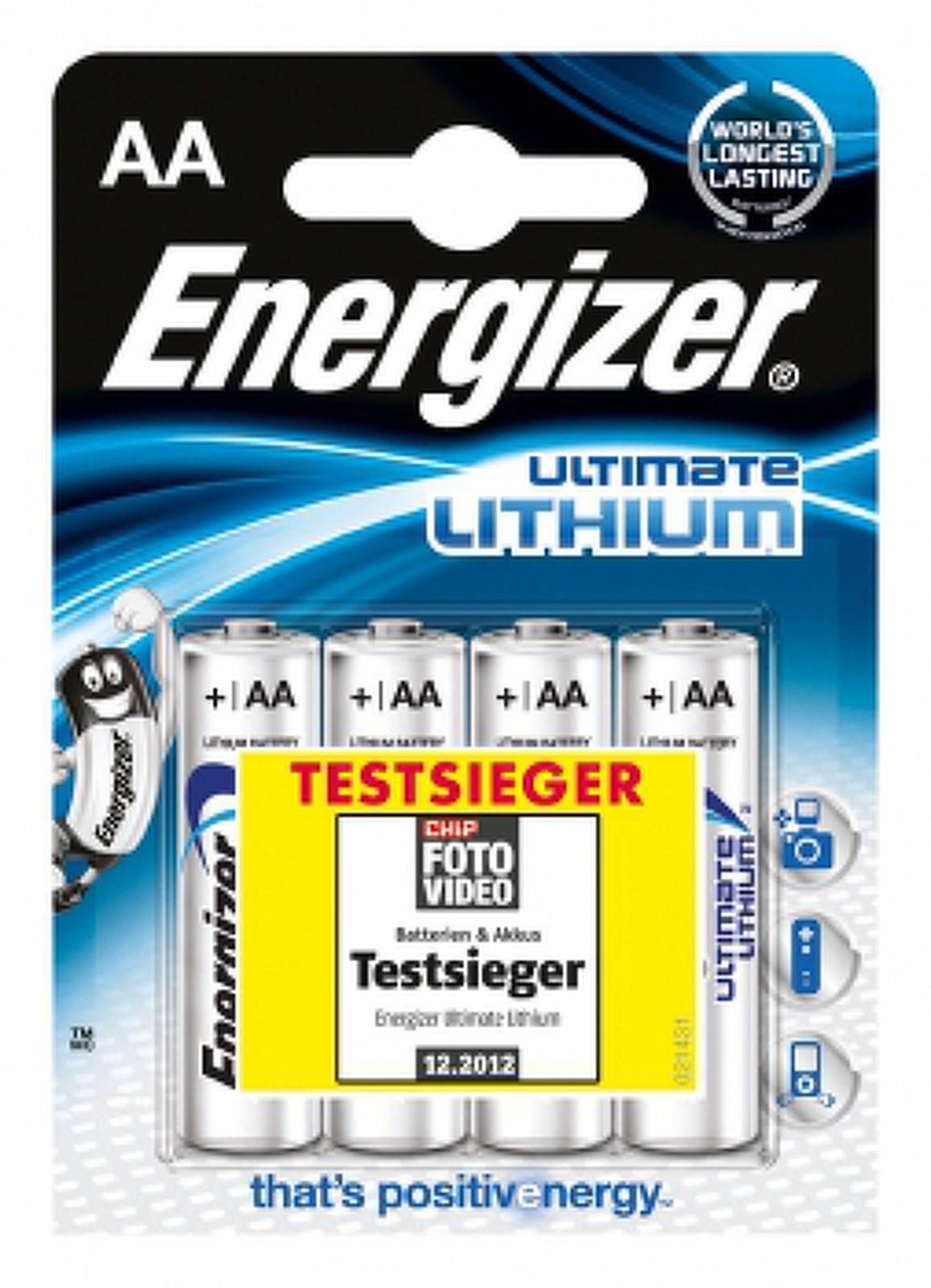 Energizer Ultimate Lithium AA Mignon Batterie 4er Blister, 1,5V, Li-FeS 2