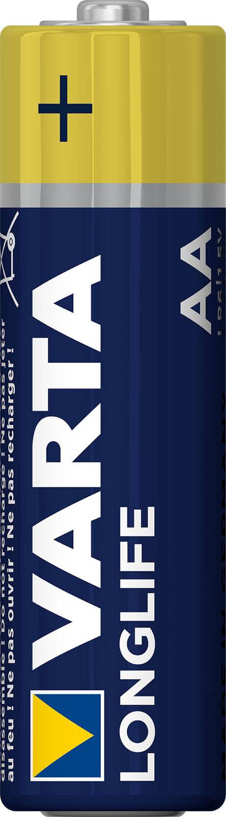 Varta Longlife Extra Alkaline AA-Mignon Batterie 8er Folienpack, 1,5V, Alkaline