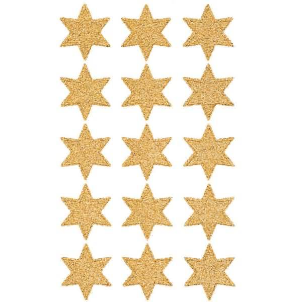 Sticker Weihnacht Papier/beglimmert 2 Bogen Motiv Sterne gold