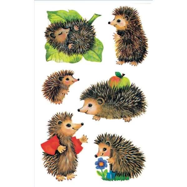 Sticker 76x120mm Papier 3 Bogen Motiv Igel