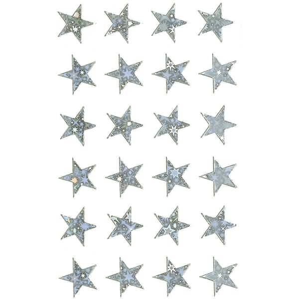 Sticker Weihnachten Effektfolie 1 Bogen Motiv Sterne silber