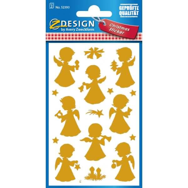 Sticker Weihnachten Folie 2 Bogen Motiv Engel