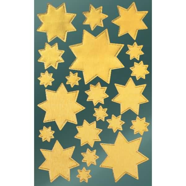 Sticker Weihnacht Glanzfolie 2 Bogen Motiv Sterne gold