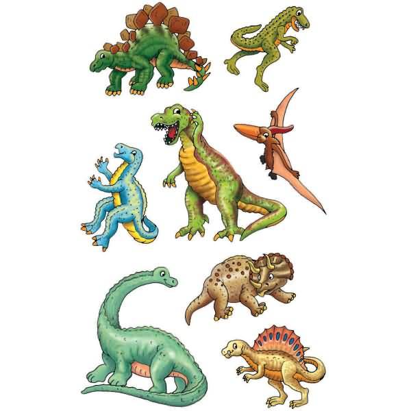 Sticker 76x120mm Papier 3 Bogen Motiv Dinos