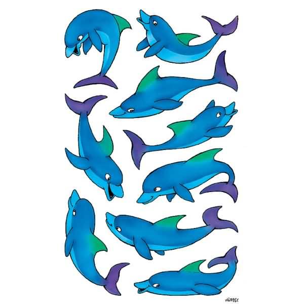 Sticker 76x120mm Papier/beglimmert 2 Bogen Motiv Delphine
