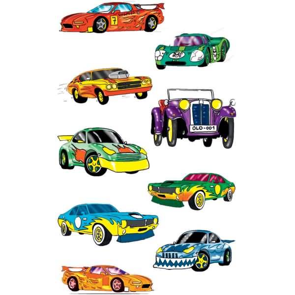 Sticker coole Autos Papier 3 Bogen Motiv coole Autos