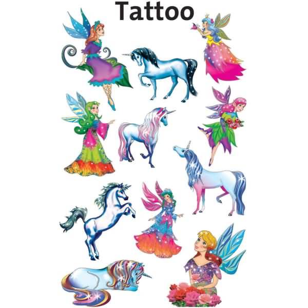 Tattoos 76x120mm bunt 1 Bogen Motiv Elfen