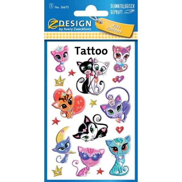 Tattoos 76x120mm 1 Bogen Motiv Cats deluxe
