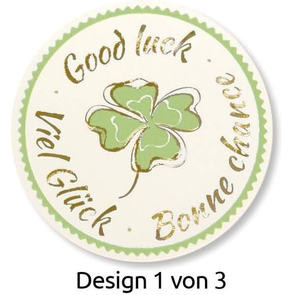 Sticker auf Rolle Motiv Viel Glück rund 38mm 3 Motive bunt 50 Stück