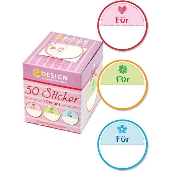 Sticker auf Rolle Motiv Geschenkbeschriftung rund 38mm 3 Motive 50 Stück