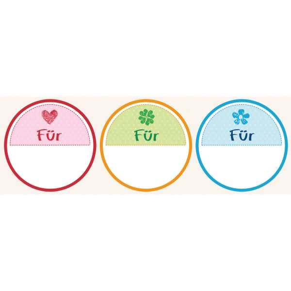 Sticker auf Rolle Motiv Geschenkbeschriftung rund 38mm 3 Motive 50 Stück