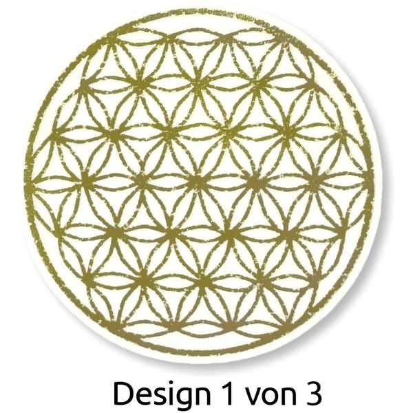Sticker auf Rolle Motiv Lebensblume,-baum rund 38mm 3 Motive 50 Stück
