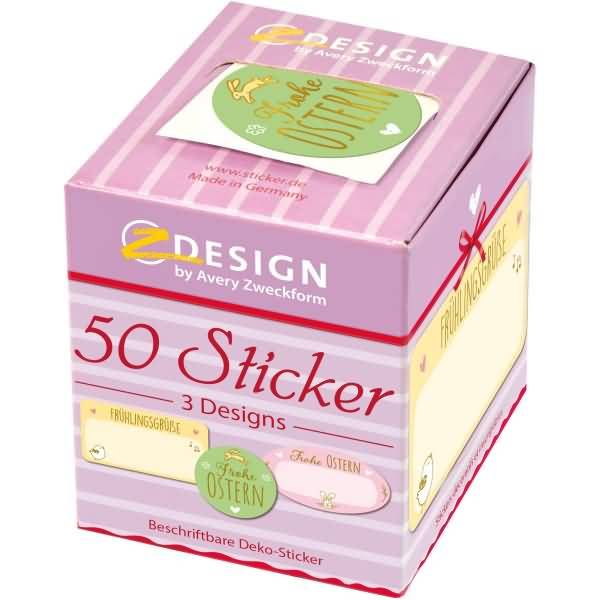 Sticker auf Rolle Motiv Frohe Ostern sortiert VE= 50 Stück