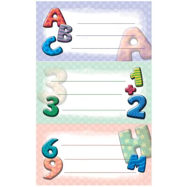 Buchetikett Papier 76x120mm 2 Bogen Motiv ABC