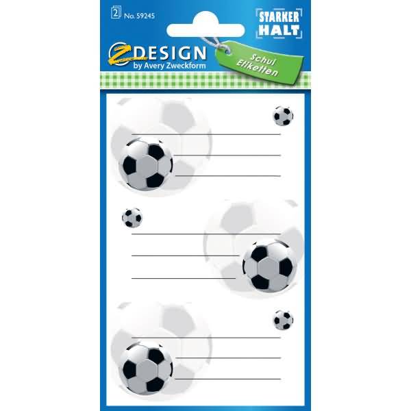 Buchetikett Papier 76x120mm 2 Bogen Motiv Fußball
