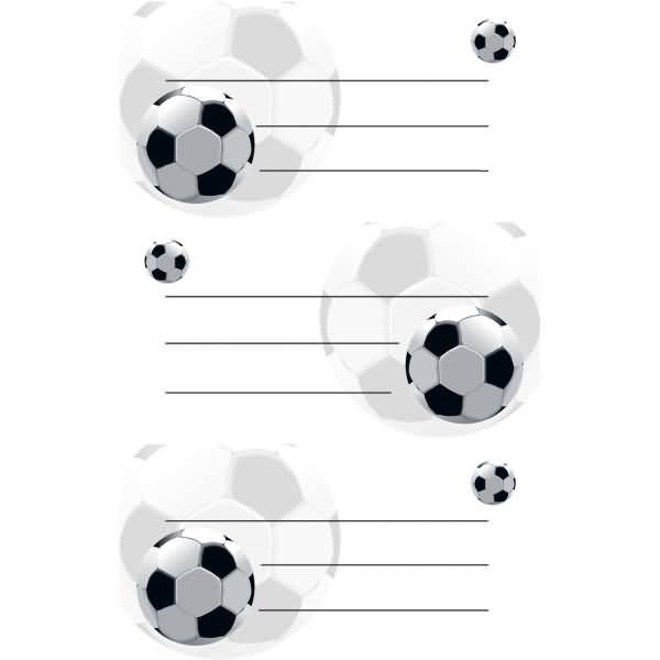 Buchetikett Papier 76x120mm 2 Bogen Motiv Fußball